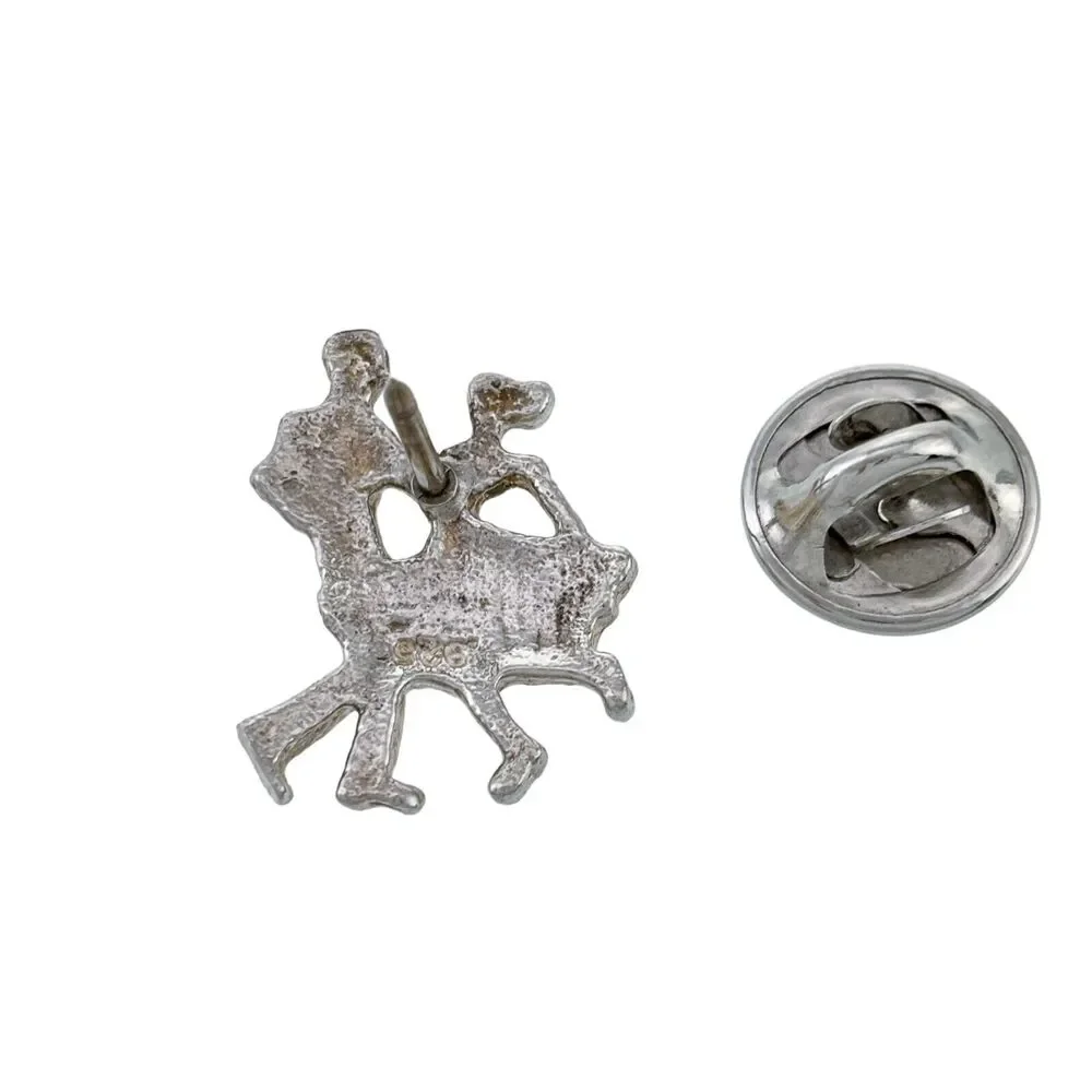 Vintage Sterling Silver 925 Ballroom Dancer Hat Tie Lapel Pin